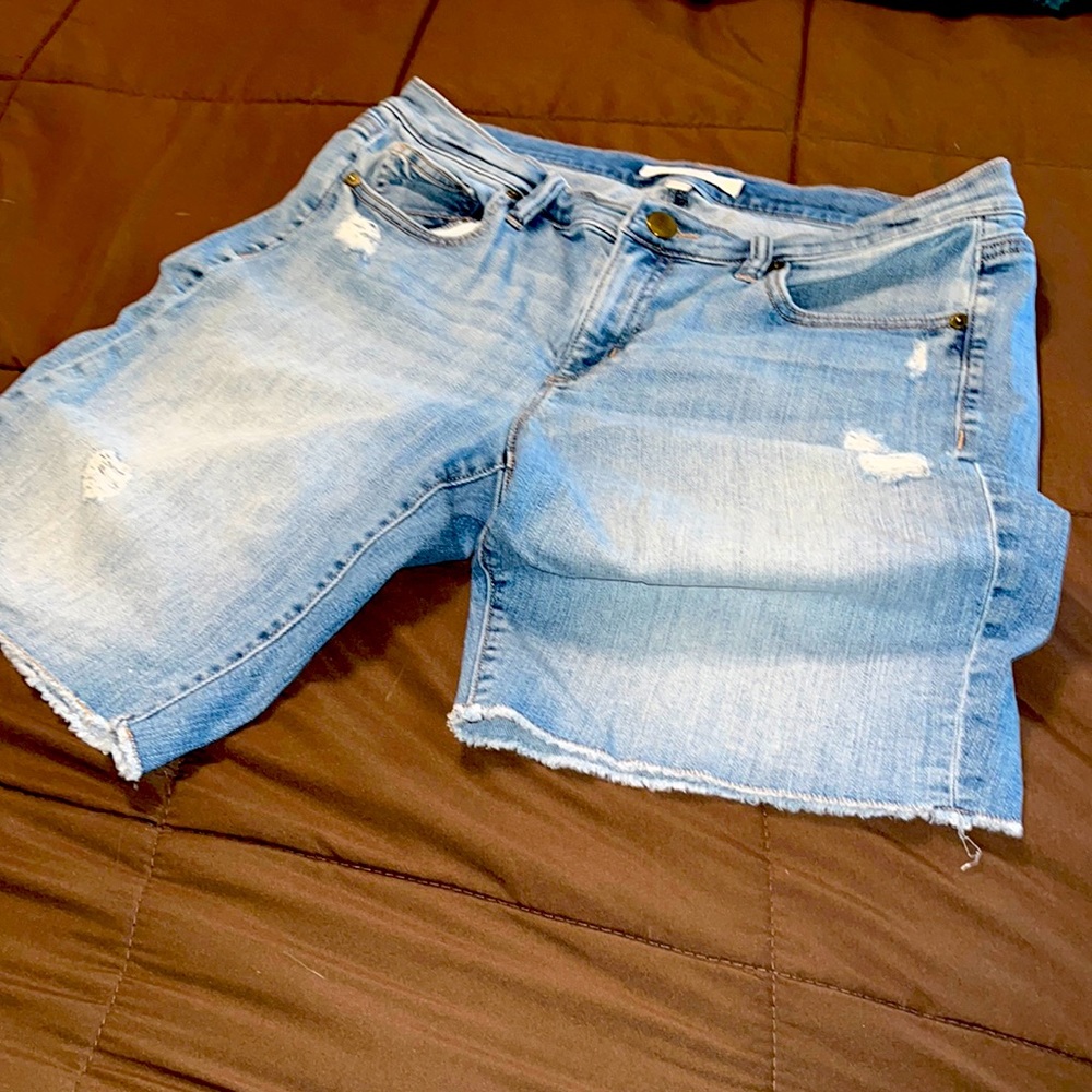Loft ripped Jean shorts
